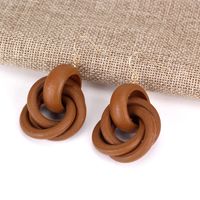 1 Pair Simple Style Solid Color Wood Women's Earrings sku image 2
