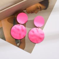 Wholesale Jewelry Vintage Style Geometric Round Gradient Color Metal Plating Drop Earrings sku image 21