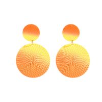 Wholesale Jewelry Vintage Style Geometric Round Gradient Color Metal Plating Drop Earrings main image 3