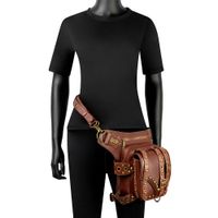 Women's Men's Punk Solid Color Pu Leather Waist Bags main image 3