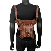 Women's Men's Punk Solid Color Pu Leather Waist Bags main image 4