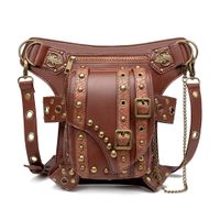 Women's Men's Punk Solid Color Pu Leather Waist Bags main image 1