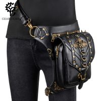 Men's Vintage Style Solid Color Pu Leather Waist Bags main image 2