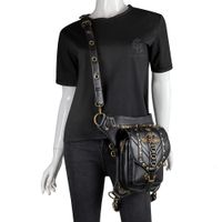 Men's Vintage Style Solid Color Pu Leather Waist Bags main image 4