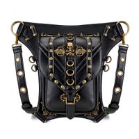 Men's Vintage Style Solid Color Pu Leather Waist Bags main image 6
