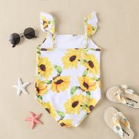 Girl's Cute Sunflower Nylon Polyester One Pieces main image 3