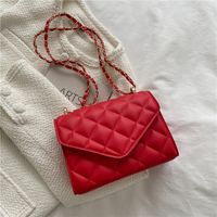 Women's Small Pu Leather Lingge Streetwear Square Magnetic Buckle Crossbody Bag sku image 2