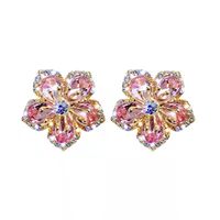 1 Pair Sweet Flower Alloy Inlay Artificial Gemstones Women's Ear Studs main image 4