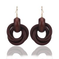 1 Pair Simple Style Solid Color Wood Women's Earrings main image 2