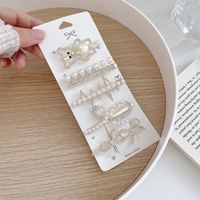 Simple Style Round Imitation Pearl Patchwork Rhinestones Hair Clip main image 2