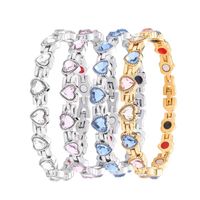 1 Piece Fashion Heart Shape Alloy Plating Zircon Unisex Bracelets main image 1