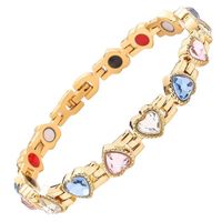 1 Pieza Moda Forma De Corazón Aleación Enchapado Circón Unisexo Pulsera sku image 8