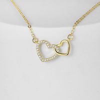Simple Style Heart Shape Copper Plating Zircon Necklace 1 Piece main image 1