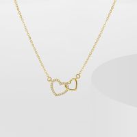 Simple Style Heart Shape Copper Plating Zircon Necklace 1 Piece main image 4