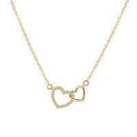 Simple Style Heart Shape Copper Plating Zircon Necklace 1 Piece sku image 1