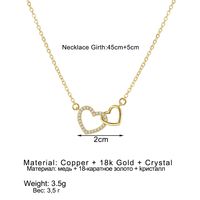 Simple Style Heart Shape Copper Plating Zircon Necklace 1 Piece main image 3