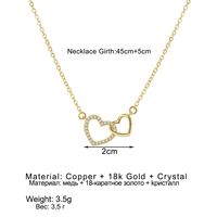 Style Simple Forme De Cœur Le Cuivre Placage Zircon Collier 1 Pièce main image 3