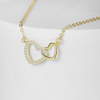 Simple Style Heart Shape Copper Plating Zircon Necklace 1 Piece main image 2