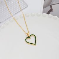 Elegant Heart Shape Stainless Steel Plating Rhinestones Pendant Necklace main image 5