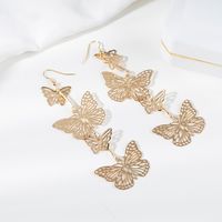1 Paire Mode Papillon Métal Placage Métal Femmes Des Boucles D'oreilles main image 5