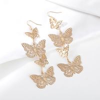 1 Paire Mode Papillon Métal Placage Métal Femmes Des Boucles D'oreilles main image 1