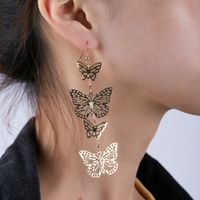 1 Paar Mode Schmetterling Metall Überzug Metall Frau Ohrringe main image 3