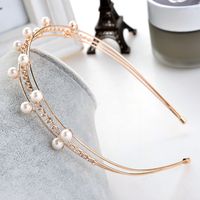 Fashion Geometric Alloy Inlay Artificial Pearls Rhinestones Hair Band main image 5