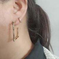 1 Pair Fashion Bamboo Alloy Plating Metal Women's Earrings main image 2
