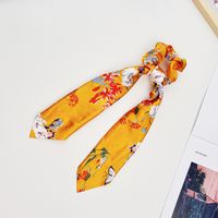 Fashion Flower Satin Printing Pleated Hair Tie 1 Piece sku image 1