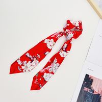 Fashion Flower Satin Printing Pleated Hair Tie 1 Piece sku image 3