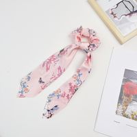 Fashion Flower Satin Printing Pleated Hair Tie 1 Piece sku image 5