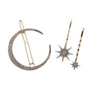 Style Simple Star Lune Alliage Placage Incruster Strass Pince À Cheveux 1 Pièce main image 2