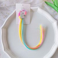 Cartoon Style Rainbow Unicorn Cloth Handmade Hair Clip 1 Piece sku image 1