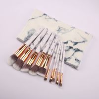 Fashion Artificial Fiber Plastic Handgrip Aluminum Tube Makeup Brushes 1 Set sku image 3