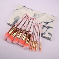 Fashion Artificial Fiber Plastic Handgrip Aluminum Tube Makeup Brushes 1 Set sku image 1