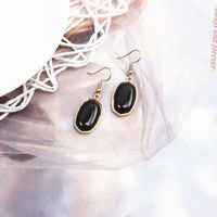 1 Pair Simple Style Rhombus Alloy Inlay Artificial Gemstones Women's Drop Earrings sku image 2