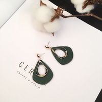 1 Pair Fashion Water Droplets Wood Hollow Out Women's Drop Earrings main image 2