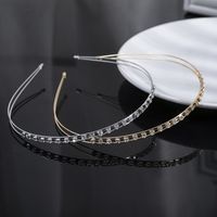 Simple Style Solid Color Metal Inlay Rhinestones Hair Band main image 1
