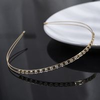 Simple Style Solid Color Metal Inlay Rhinestones Hair Band main image 4