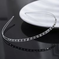 Simple Style Solid Color Metal Inlay Rhinestones Hair Band main image 2