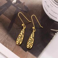 1 Pair Simple Style Water Droplets Alloy Plating Women's Drop Earrings main image 6