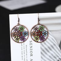 1 Pair Fashion Round Flower Alloy Patchwork Women's Drop Earrings main image 6