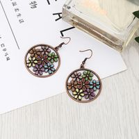 1 Pair Fashion Round Flower Alloy Patchwork Women's Drop Earrings main image 3