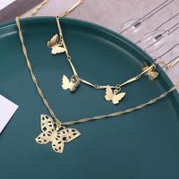 Simple Style Butterfly Alloy Plating Women's Layered Necklaces main image 3