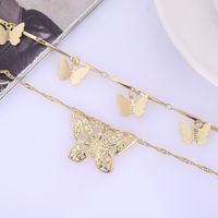 Simple Style Butterfly Alloy Plating Women's Layered Necklaces main image 4