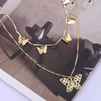 Simple Style Butterfly Alloy Plating Women's Layered Necklaces sku image 1