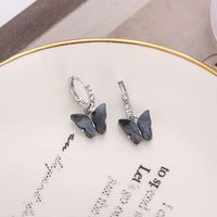 1 Pair Fashion Butterfly Arylic Alloy Inlay Rhinestones Women's Drop Earrings sku image 5
