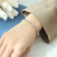 Korean Style Simple Fashion Lucky Number 8 Zircon Bracelet Hand Ornaments Titanium Steel sku image 1