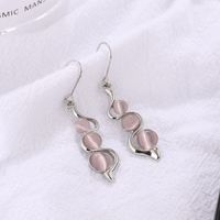 1 Pair Simple Style Water Droplets Metal Inlay Opal Women's Drop Earrings main image 2