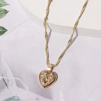 1 Piece Simple Style Heart Shape Alloy Plating Women's Pendant Necklace main image 2